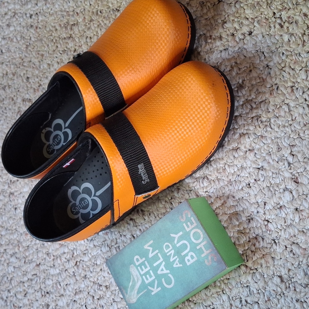 Sanita Vibrant Orange Clogs Size 38